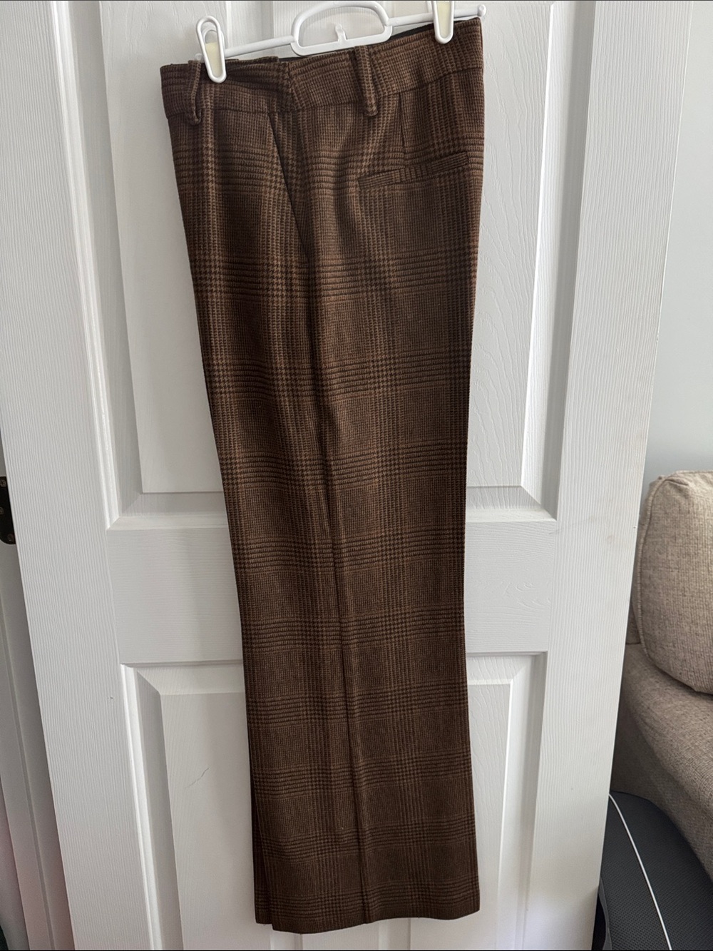 Sezane Brown Plaid Dress Trousers